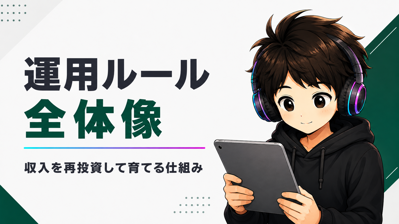 運用ルール全体像／収入を再投資して育てる仕組み
