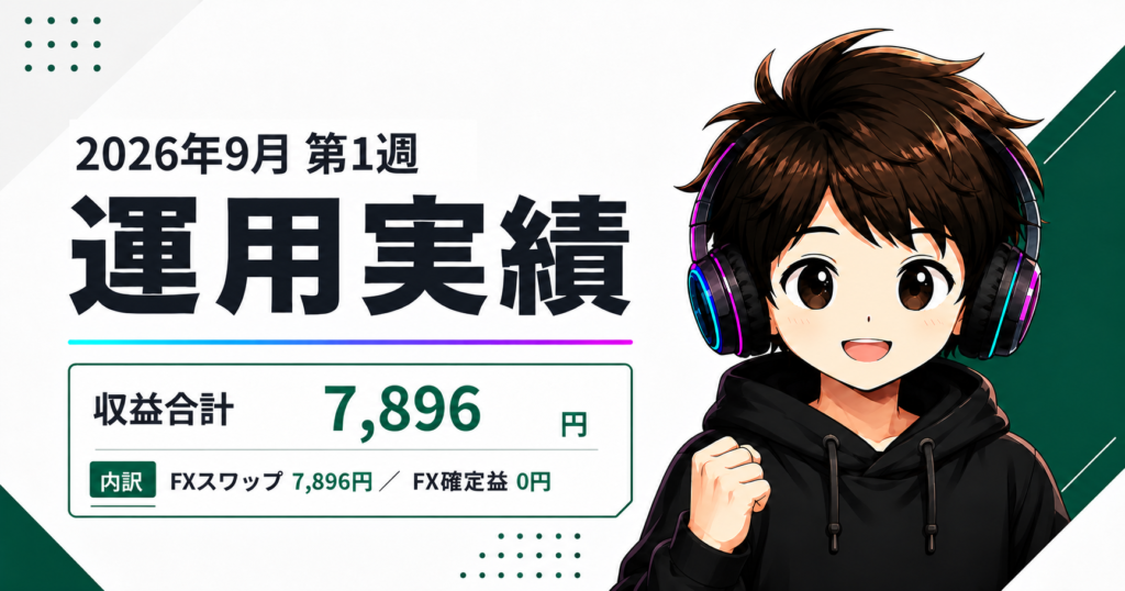 2026年9月第1週の毎日1万円を目指す運用結果
